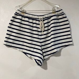 Aerie Navy White Striped Lounge Shorts XL Drawstring Soft Comfy